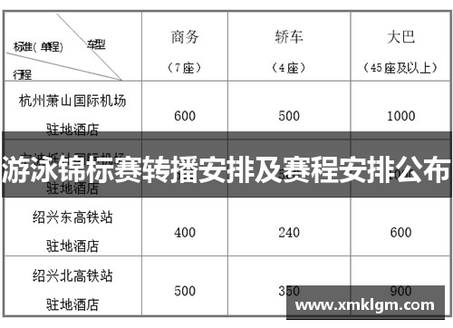 游泳锦标赛转播安排及赛程安排公布